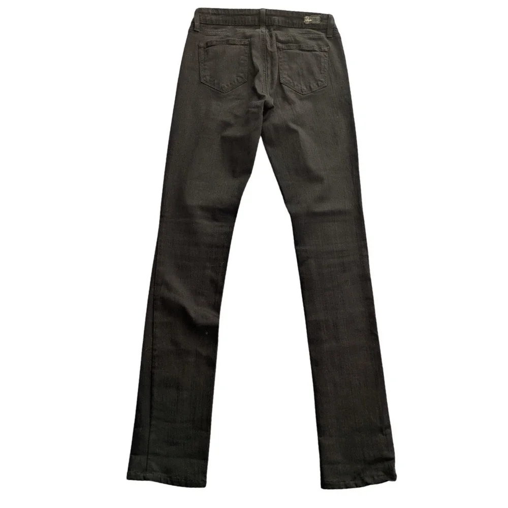 PAIGE Premium Denim Lou Lou Slim Straight Jeans Wmns Sz 28 Black USA Made Indie